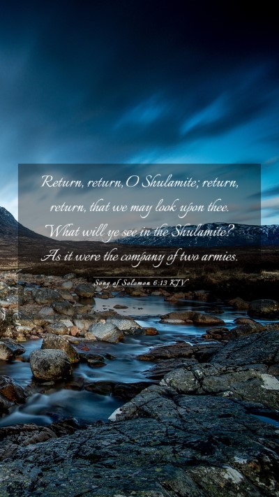 Picture 03 - Song of Solomon 6:13 KJV Mobile Phone Wallpaper - Return, return, O Shulamite; return, return, that - Mobile Bible Verse Wallpaper