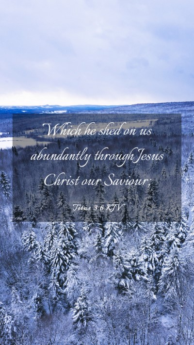 Picture 03 - Titus 3:6 KJV Mobile Phone Wallpaper - Which he shed on us abundantly through Jesus - Mobile Bible Verse Wallpaper