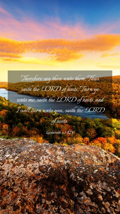 Picture 03 - Zechariah 1:3 KJV Mobile Phone Wallpaper - Therefore say thou unto them, Thus saith the LORD - Mobile Bible Verse Wallpaper