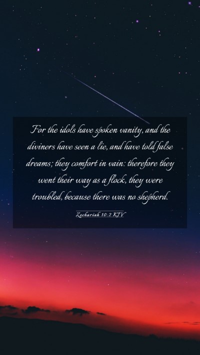 Picture 03 - Zechariah 10:2 KJV Mobile Phone Wallpaper - For the idols have spoken vanity, and the - Mobile Bible Verse Wallpaper