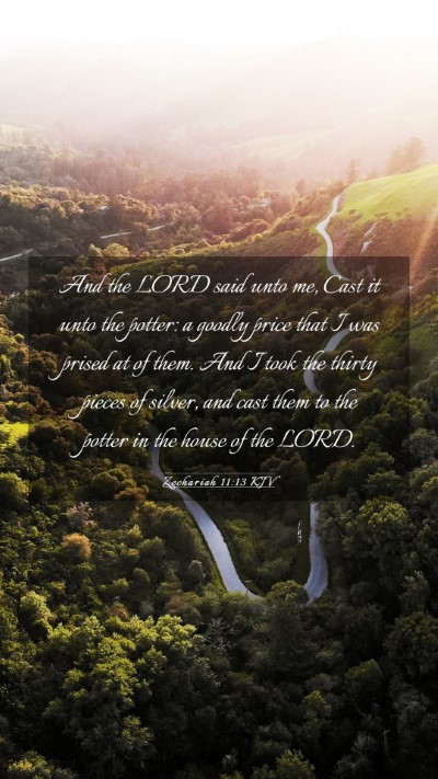 Picture 03 - Zechariah 11:13 KJV Mobile Phone Wallpaper - And the LORD said unto me, Cast it unto the - Mobile Bible Verse Wallpaper