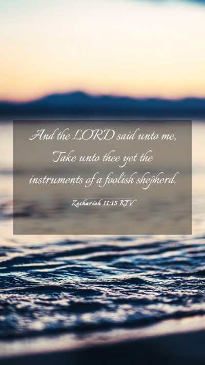 Picture 03 - Zechariah 11:15 KJV Mobile Phone Wallpaper - And the LORD said unto me, Take unto thee yet the - Mobile Bible Verse Wallpaper