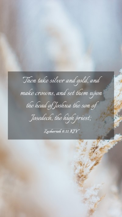 Picture 03 - Zechariah 6:11 KJV Mobile Phone Wallpaper - Then take silver and gold, and make crowns, and - Mobile Bible Verse Wallpaper