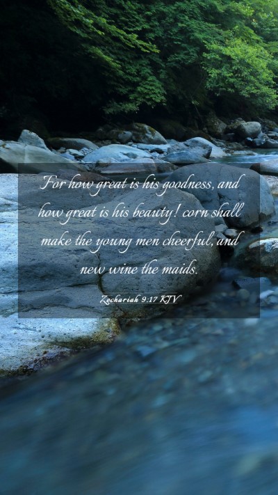 Picture 03 - Zechariah 9:17 KJV Mobile Phone Wallpaper - For how great is his goodness, and how great is - Mobile Bible Verse Wallpaper