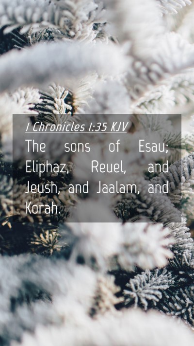 Picture 04 - 1 Chronicles 1:35 KJV Mobile Phone Wallpaper - The sons of Esau; Eliphaz, Reuel, and Jeush, and - Mobile Bible Verse Wallpaper