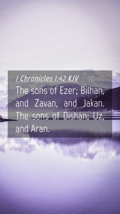 Picture 04 - 1 Chronicles 1:42 KJV Mobile Phone Wallpaper - The sons of Ezer; Bilhan, and Zavan, and Jakan. - Mobile Bible Verse Wallpaper