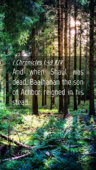 Picture 04 - 1 Chronicles 1:49 KJV Mobile Phone Wallpaper - And when Shaul was dead, Baalhanan the son of - Mobile Bible Verse Wallpaper