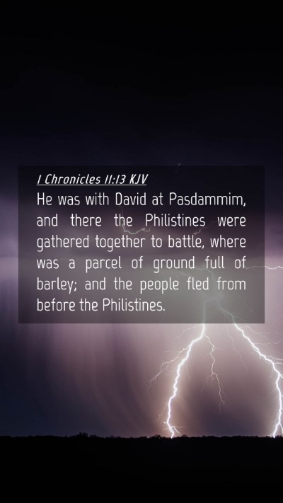 Picture 04 - 1 Chronicles 11:13 KJV Mobile Phone Wallpaper - He was with David at Pasdammim, and there the - Mobile Bible Verse Wallpaper