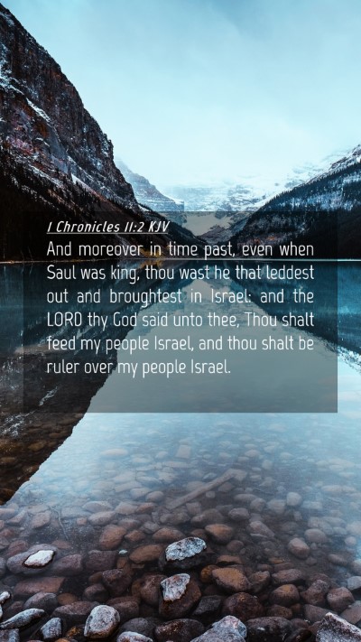 Picture 04 - 1 Chronicles 11:2 KJV Mobile Phone Wallpaper - And moreover in time past, even when Saul was - Mobile Bible Verse Wallpaper