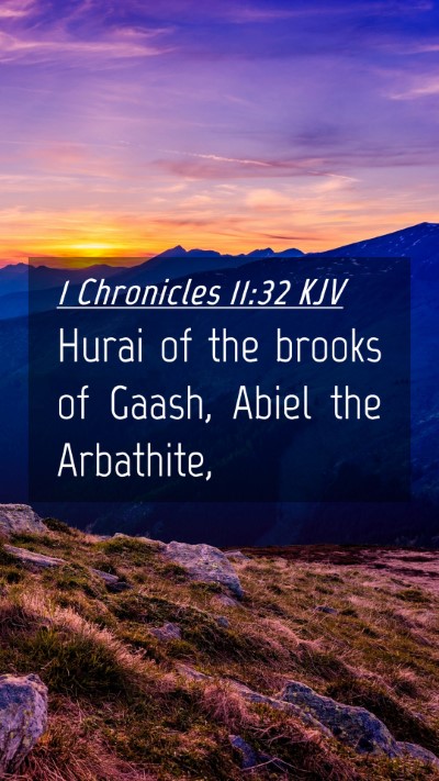 Picture 04 - 1 Chronicles 11:32 KJV Mobile Phone Wallpaper - Hurai of the brooks of Gaash, Abiel the - Mobile Bible Verse Wallpaper