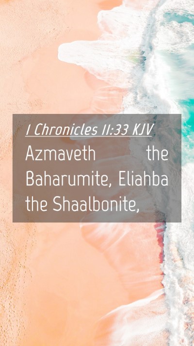Picture 04 - 1 Chronicles 11:33 KJV Mobile Phone Wallpaper - Azmaveth the Baharumite, Eliahba the - Mobile Bible Verse Wallpaper