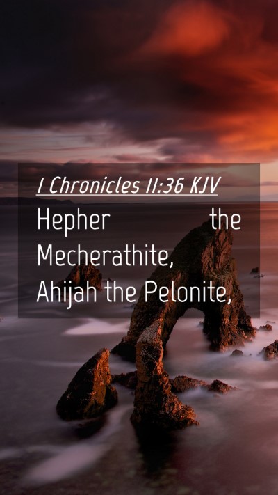 Picture 04 - 1 Chronicles 11:36 KJV Mobile Phone Wallpaper - Hepher the Mecherathite, Ahijah the - Mobile Bible Verse Wallpaper