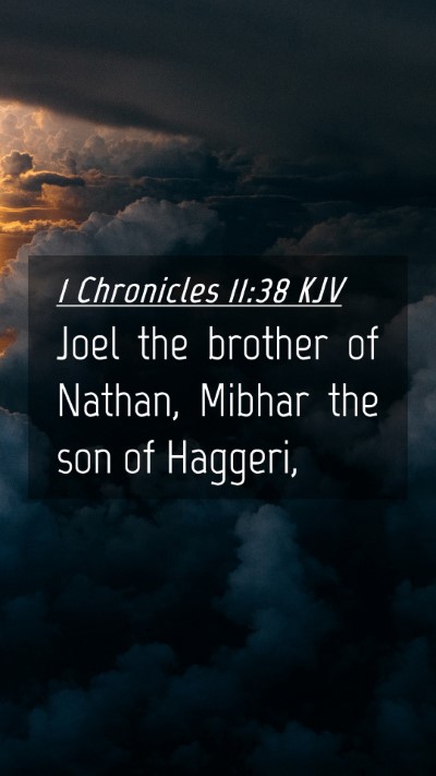 Picture 04 - 1 Chronicles 11:38 KJV Mobile Phone Wallpaper - Joel the brother of Nathan, Mibhar the son of - Mobile Bible Verse Wallpaper