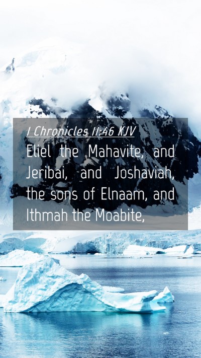 Picture 04 - 1 Chronicles 11:46 KJV Mobile Phone Wallpaper - Eliel the Mahavite, and Jeribai, and Joshaviah, - Mobile Bible Verse Wallpaper