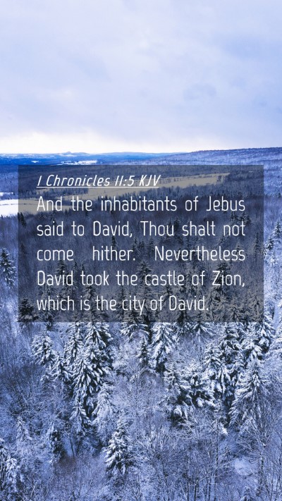 Picture 04 - 1 Chronicles 11:5 KJV Mobile Phone Wallpaper - And the inhabitants of Jebus said to David, Thou - Mobile Bible Verse Wallpaper