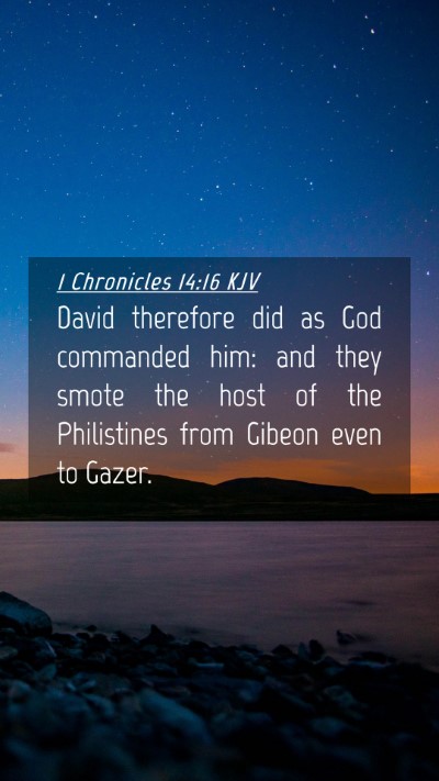 Picture 04 - 1 Chronicles 14:16 KJV Mobile Phone Wallpaper - David therefore did as God commanded him: and - Mobile Bible Verse Wallpaper