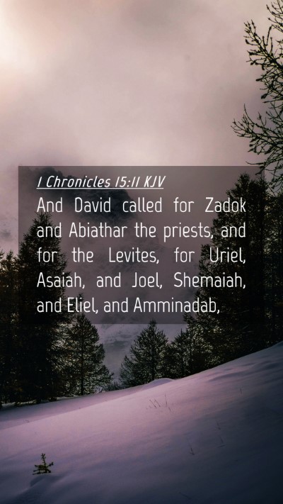 Picture 04 - 1 Chronicles 15:11 KJV Mobile Phone Wallpaper - And David called for Zadok and Abiathar the - Mobile Bible Verse Wallpaper