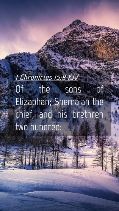 Picture 04 - 1 Chronicles 15:8 KJV Mobile Phone Wallpaper - Of the sons of Elizaphan; Shemaiah the chief, and - Mobile Bible Verse Wallpaper