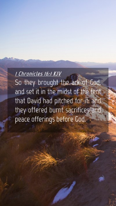 Picture 04 - 1 Chronicles 16:1 KJV Mobile Phone Wallpaper - So they brought the ark of God, and set it in the - Mobile Bible Verse Wallpaper