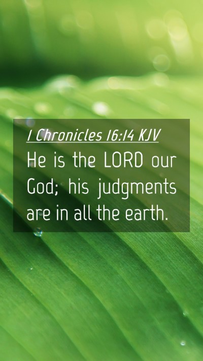 Picture 04 - 1 Chronicles 16:14 KJV Mobile Phone Wallpaper - He is the LORD our God; his judgments are in all - Mobile Bible Verse Wallpaper