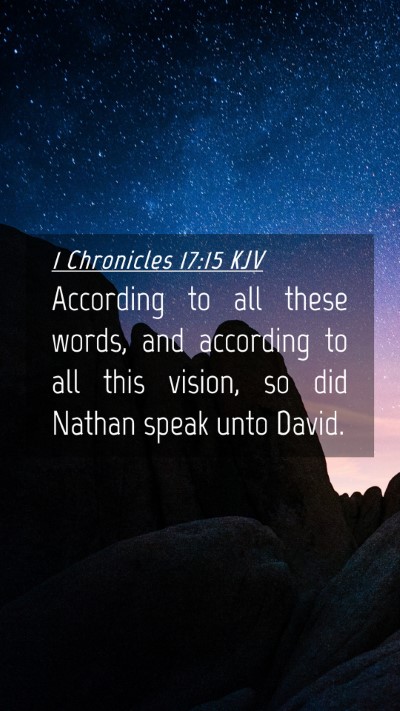 Picture 04 - 1 Chronicles 17:15 KJV Mobile Phone Wallpaper - According to all these words, and according to - Mobile Bible Verse Wallpaper