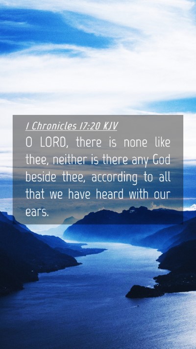 Picture 04 - 1 Chronicles 17:20 KJV Mobile Phone Wallpaper - O LORD, there is none like thee, neither is there - Mobile Bible Verse Wallpaper
