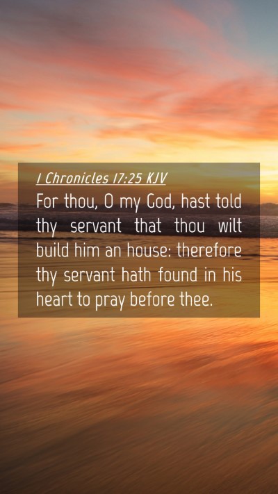 Picture 04 - 1 Chronicles 17:25 KJV Mobile Phone Wallpaper - For thou, O my God, hast told thy servant that - Mobile Bible Verse Wallpaper
