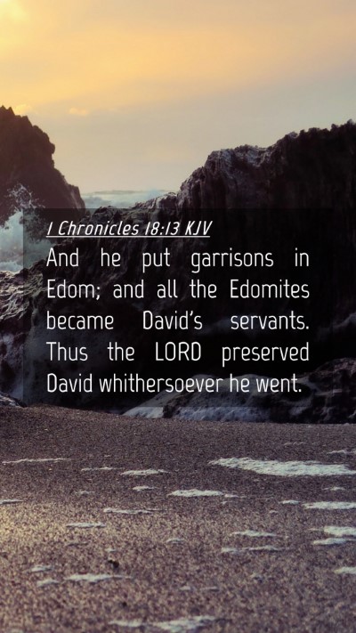 Picture 04 - 1 Chronicles 18:13 KJV Mobile Phone Wallpaper - And he put garrisons in Edom; and all the - Mobile Bible Verse Wallpaper