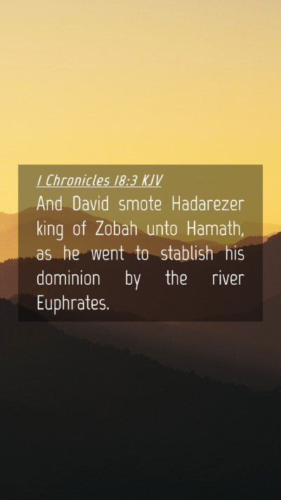 Picture 04 - 1 Chronicles 18:3 KJV Mobile Phone Wallpaper - And David smote Hadarezer king of Zobah unto - Mobile Bible Verse Wallpaper