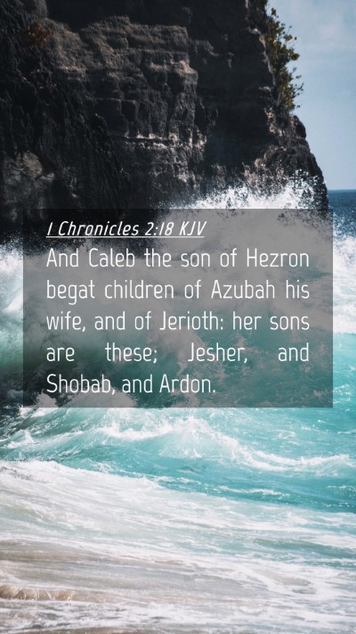 Picture 04 - 1 Chronicles 2:18 KJV Mobile Phone Wallpaper - And Caleb the son of Hezron begat children of - Mobile Bible Verse Wallpaper