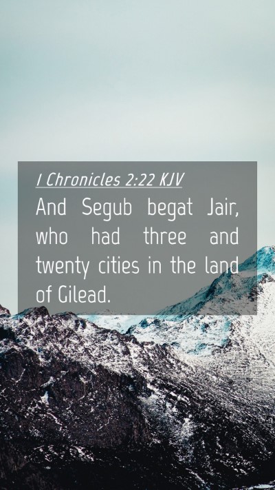 Picture 04 - 1 Chronicles 2:22 KJV Mobile Phone Wallpaper - And Segub begat Jair, who had three and twenty - Mobile Bible Verse Wallpaper