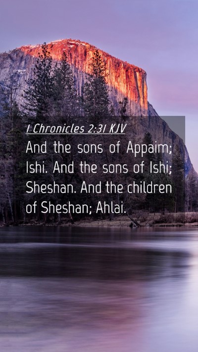 Picture 04 - 1 Chronicles 2:31 KJV Mobile Phone Wallpaper - And the sons of Appaim; Ishi. And the sons of - Mobile Bible Verse Wallpaper