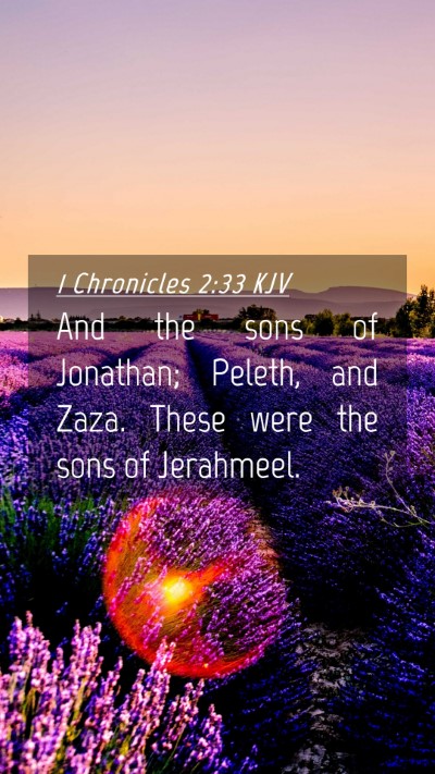 Picture 04 - 1 Chronicles 2:33 KJV Mobile Phone Wallpaper - And the sons of Jonathan; Peleth, and Zaza. These - Mobile Bible Verse Wallpaper