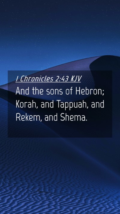 Picture 04 - 1 Chronicles 2:43 KJV Mobile Phone Wallpaper - And the sons of Hebron; Korah, and Tappuah, and - Mobile Bible Verse Wallpaper