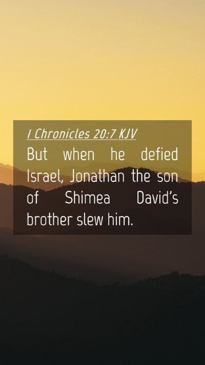 Picture 04 - 1 Chronicles 20:7 KJV Mobile Phone Wallpaper - But when he defied Israel, Jonathan the son of - Mobile Bible Verse Wallpaper