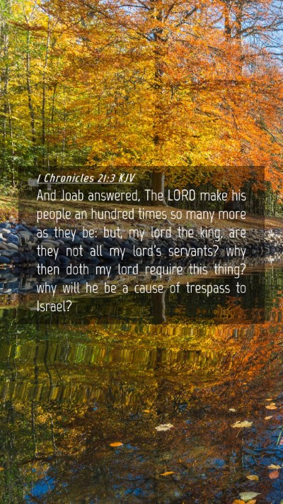 Picture 04 - 1 Chronicles 21:3 KJV Mobile Phone Wallpaper - And Joab answered, The LORD make his people an - Mobile Bible Verse Wallpaper