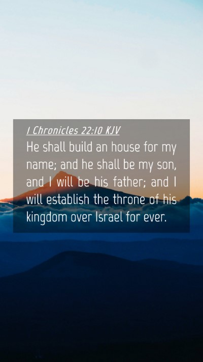 Picture 04 - 1 Chronicles 22:10 KJV Mobile Phone Wallpaper - He shall build an house for my name; and he shall - Mobile Bible Verse Wallpaper