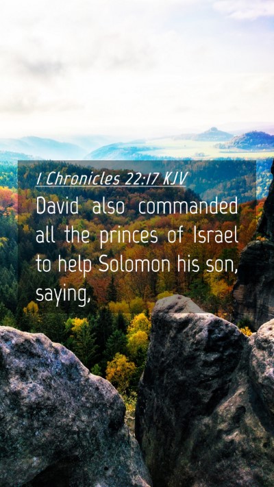 Picture 04 - 1 Chronicles 22:17 KJV Mobile Phone Wallpaper - David also commanded all the princes of Israel to - Mobile Bible Verse Wallpaper