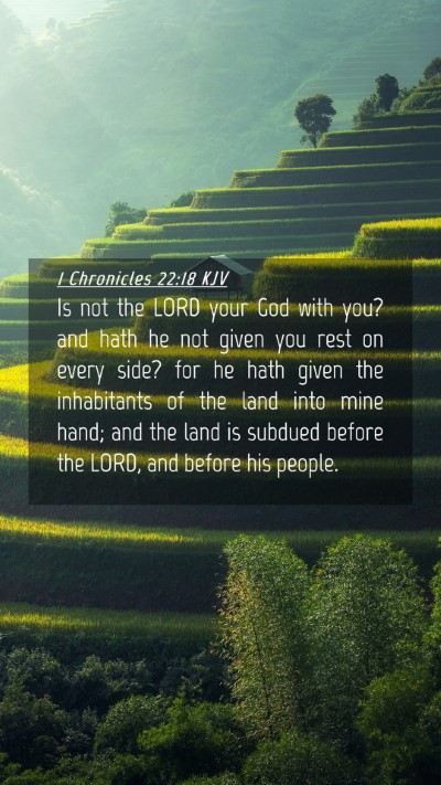 Picture 04 - 1 Chronicles 22:18 KJV Mobile Phone Wallpaper - Is not the LORD your God with you? and hath he - Mobile Bible Verse Wallpaper