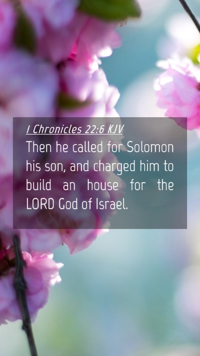 Picture 04 - 1 Chronicles 22:6 KJV Mobile Phone Wallpaper - Then he called for Solomon his son, and charged - Mobile Bible Verse Wallpaper