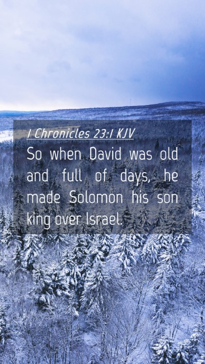 Picture 04 - 1 Chronicles 23:1 KJV Mobile Phone Wallpaper - So when David was old and full of days, he made - Mobile Bible Verse Wallpaper