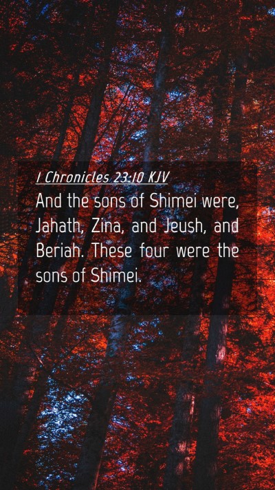 Picture 04 - 1 Chronicles 23:10 KJV Mobile Phone Wallpaper - And the sons of Shimei were, Jahath, Zina, and - Mobile Bible Verse Wallpaper