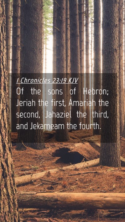 Picture 04 - 1 Chronicles 23:19 KJV Mobile Phone Wallpaper - Of the sons of Hebron; Jeriah the first, Amariah - Mobile Bible Verse Wallpaper