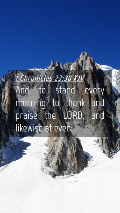 Picture 04 - 1 Chronicles 23:30 KJV Mobile Phone Wallpaper - And to stand every morning to thank and praise - Mobile Bible Verse Wallpaper