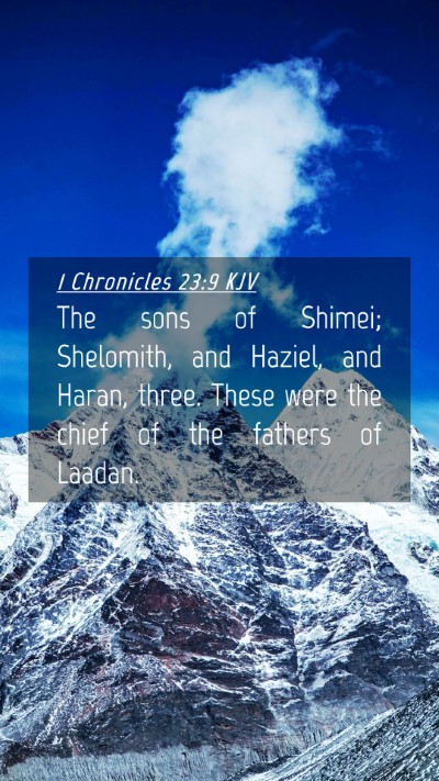Picture 04 - 1 Chronicles 23:9 KJV Mobile Phone Wallpaper - The sons of Shimei; Shelomith, and Haziel, and - Mobile Bible Verse Wallpaper