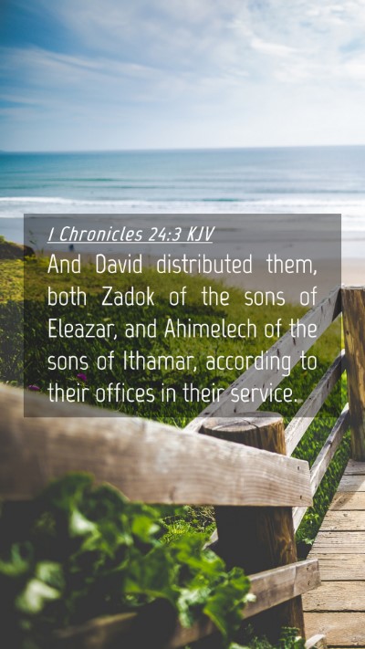 Picture 04 - 1 Chronicles 24:3 KJV Mobile Phone Wallpaper - And David distributed them, both Zadok of the - Mobile Bible Verse Wallpaper