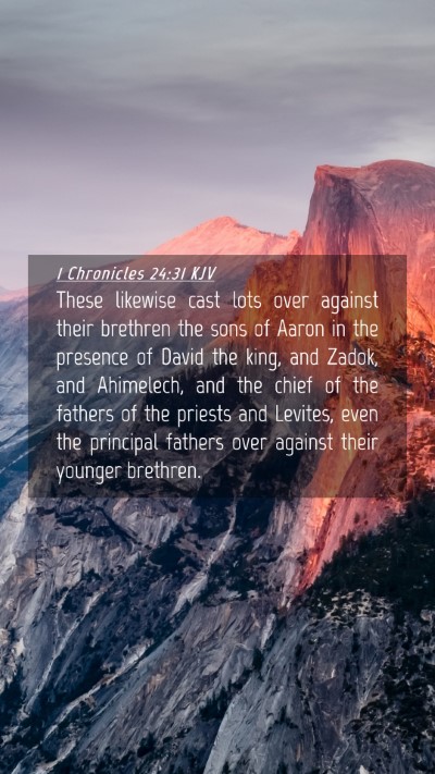 Picture 04 - 1 Chronicles 24:31 KJV Mobile Phone Wallpaper - These likewise cast lots over against their - Mobile Bible Verse Wallpaper
