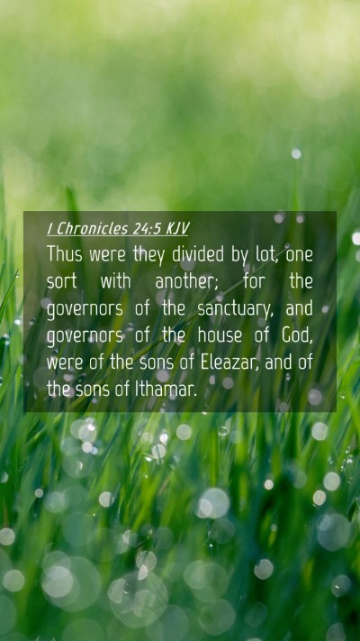 Picture 04 - 1 Chronicles 24:5 KJV Mobile Phone Wallpaper - Thus were they divided by lot, one sort with - Mobile Bible Verse Wallpaper