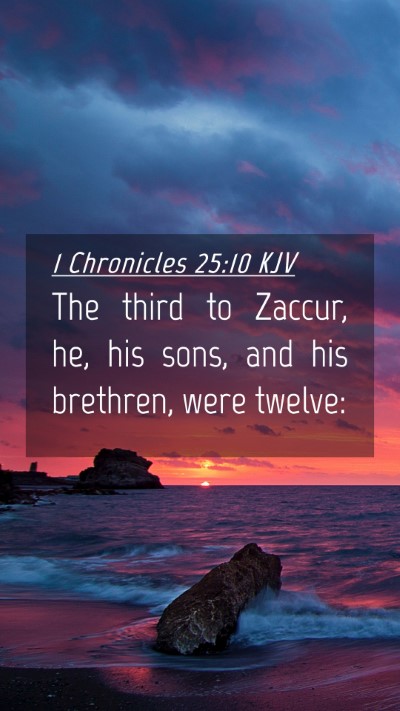 Picture 04 - 1 Chronicles 25:10 KJV Mobile Phone Wallpaper - The third to Zaccur, he, his sons, and his - Mobile Bible Verse Wallpaper