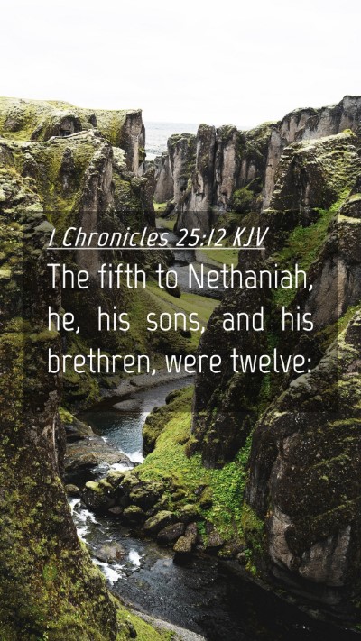 Picture 04 - 1 Chronicles 25:12 KJV Mobile Phone Wallpaper - The fifth to Nethaniah, he, his sons, and his - Mobile Bible Verse Wallpaper